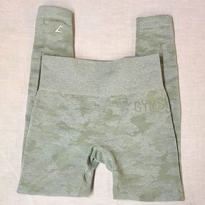 Gymshark Camo Seamless Leggings Sage Green